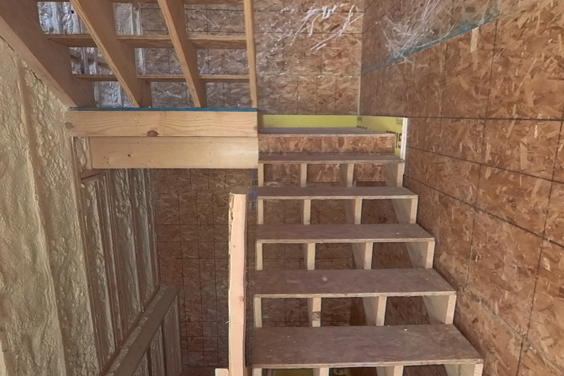 Interior stair framing complete.
